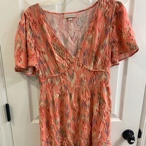 Boho Coral Patterned Dress